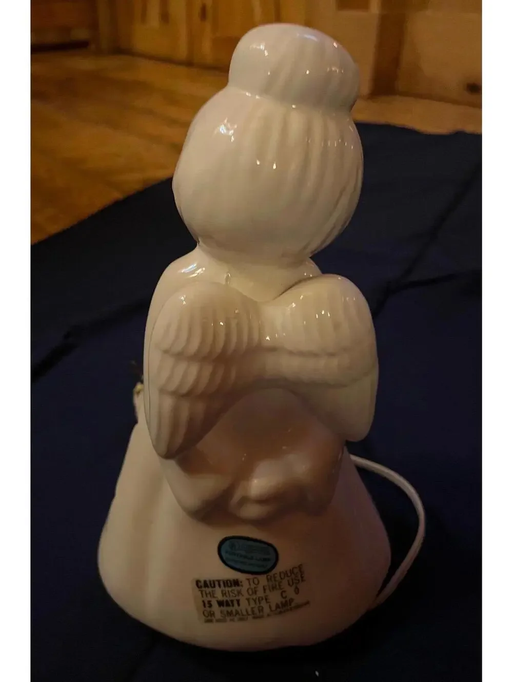 Vintage Star Angel Ceramic Electric Lamp 9.5” Portable Works by Underwriters Lab